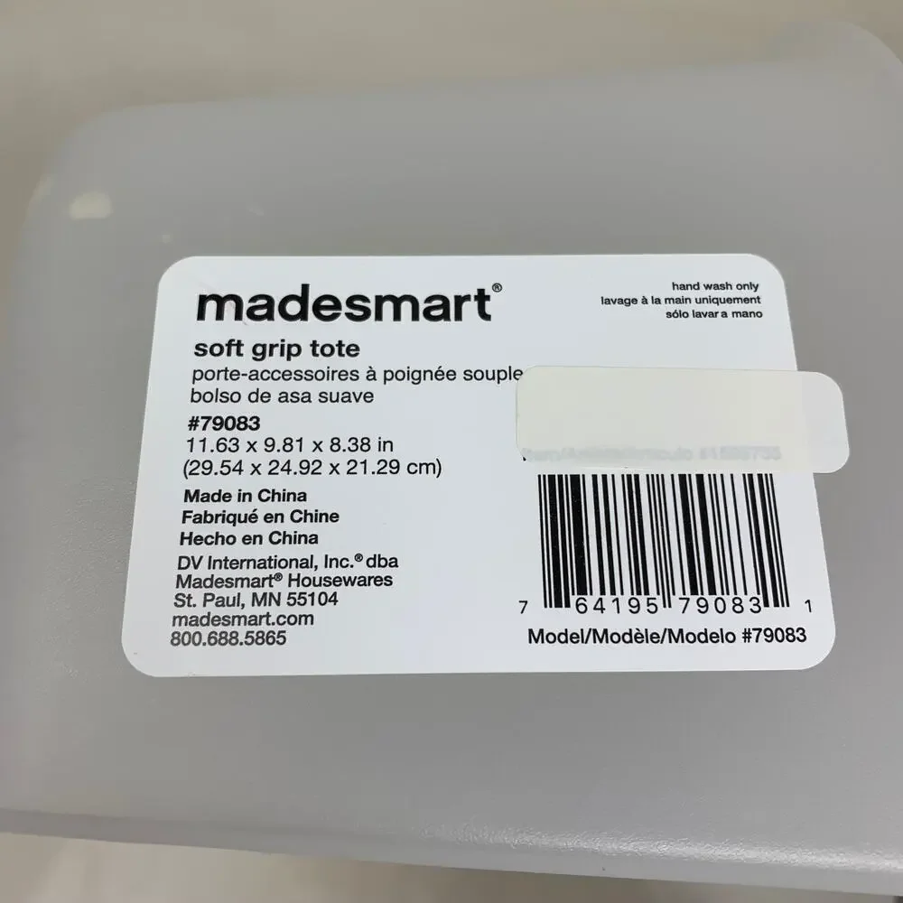 NEW Madesmart Soft Grip Shower Tote Bathroom Caddy Organizer Frosted Clear NWT